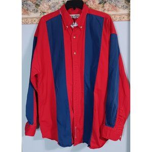 Benchline XL Red Blue Vintage Work Western Outdoor Button Down Shirt